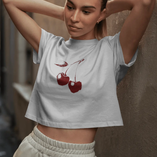 Y2K Cherry Crop Top