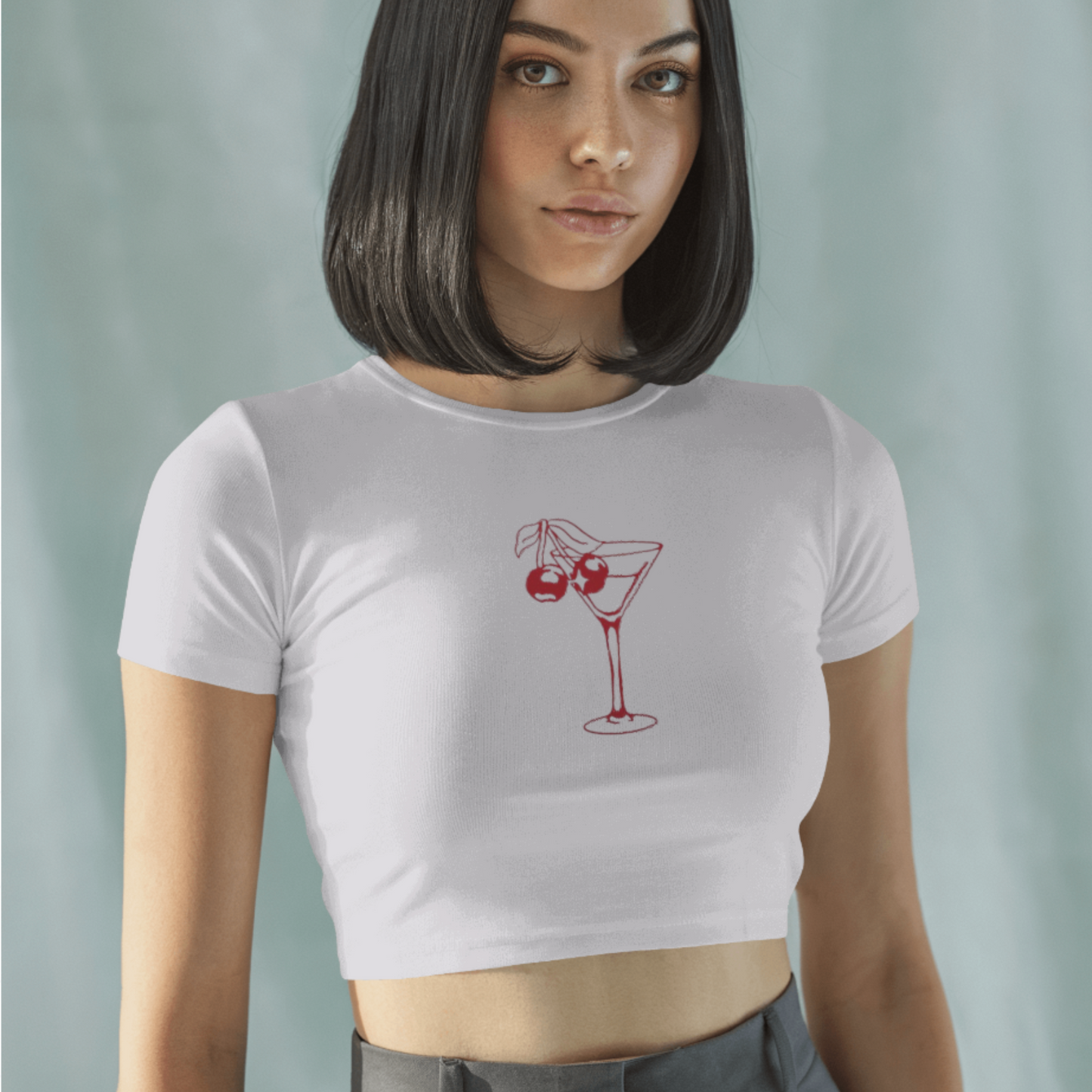 Y2K Martini Glass Crop Top