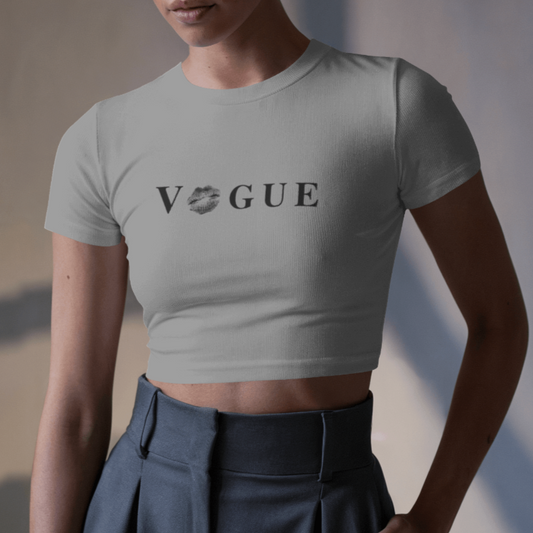 Vogue Kiss | Grey Crop Top